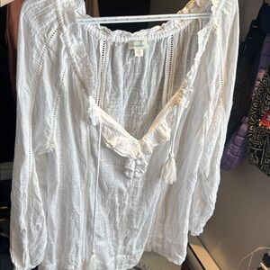 Sundance White Textured Blouse
